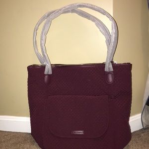 Vera Bradley Mulled Wine Microfiber North/South Carson Tote